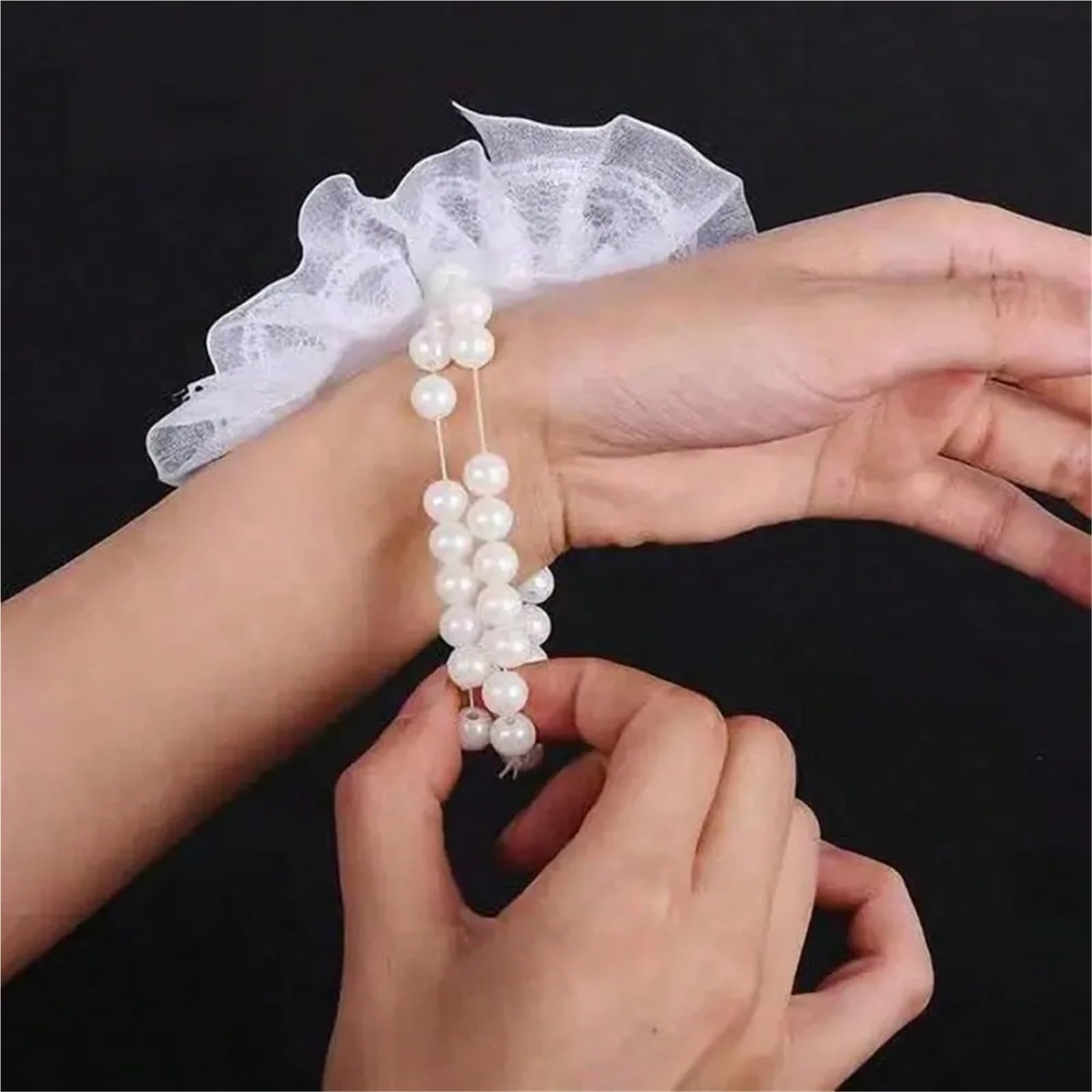 Handgelenk-Ansteck-Armbänder, 30/60/72/120/144 Stück, elastisches Perlenarmband für Hochzeit, Abschlussball und Strandparty