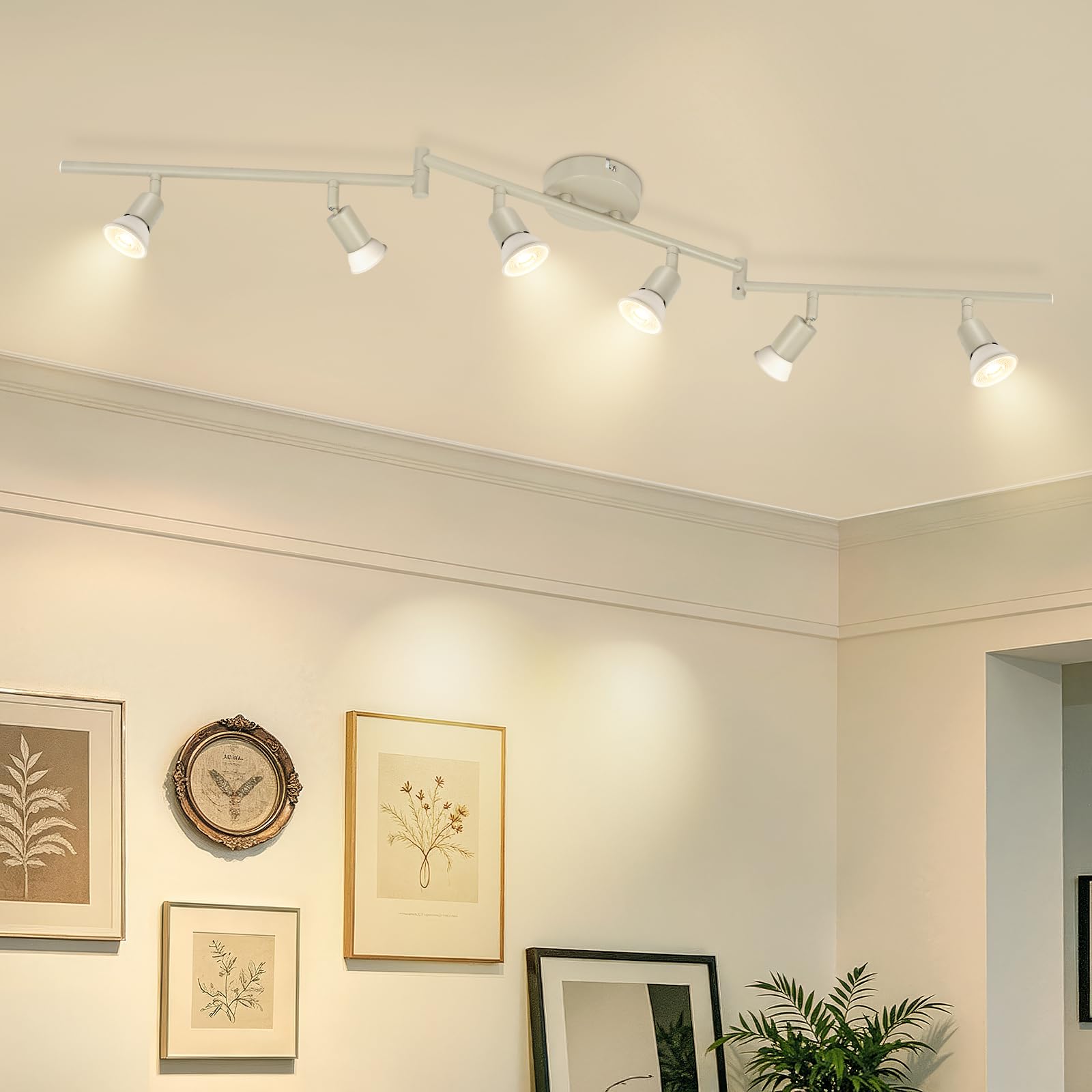Ketom GU10 Kitchen Lights Ceiling LED Rotatable, 6 Way Ceiling Spotlights