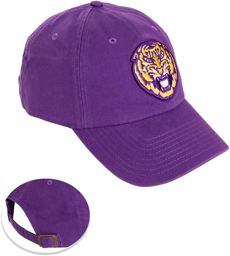 Desert Cactus Louisiana State University Baseball Hat Tiger Geaux Brimmed Embroidered Cap Adjustable Cloth Strap Adult Type A