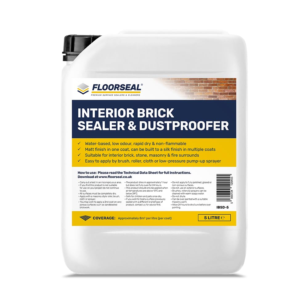 Interior Brick Sealer & Dustproofer - Seal, Dustproof & Protect Interior Brick & Masonry (5 Litre)