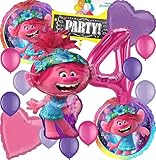 amscan Foil Balloons, for Trolls World Tour Party Collection, Party Accessory, Multicolor, 4th Birthday