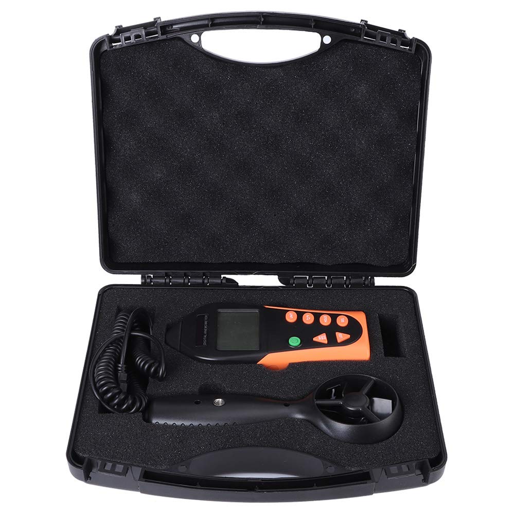 Digitales Anemometer, Tragbares Windgeschwindigkeitssensor-Messgerät mit Hintergrundbeleuchtetem LCD-Display für Outdoor-Aktivitäten, Kunststoffmaterial