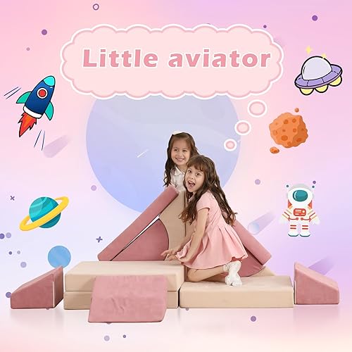 Miniatura 7 de GudoInsole Sofá de juegos para niños, sofá seccional 12 piezas, creativo para sala de juegos, muebles imaginativos para dormitorio de niñas y niños