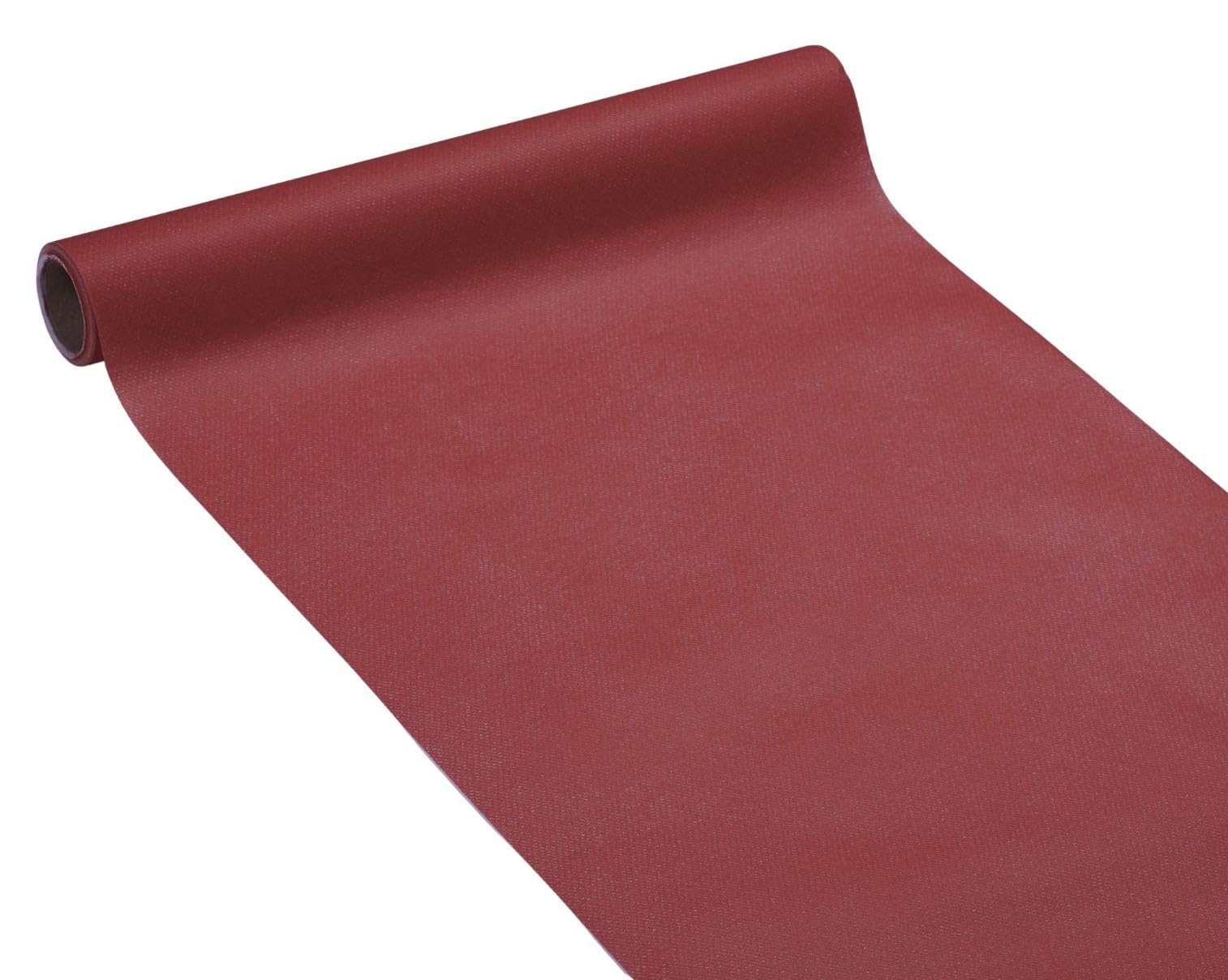 Chemin de table Le Nappage aspect tissu bordeaux certifié FSC pour réception