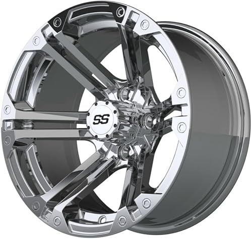 Miniatura 5 de GTW Combo de ruedas y neumáticos para carrito de golf de 14 pulgadas  Ruedas de espectro mecanizadasnegras en neumáticos Timberwolf todo terreno