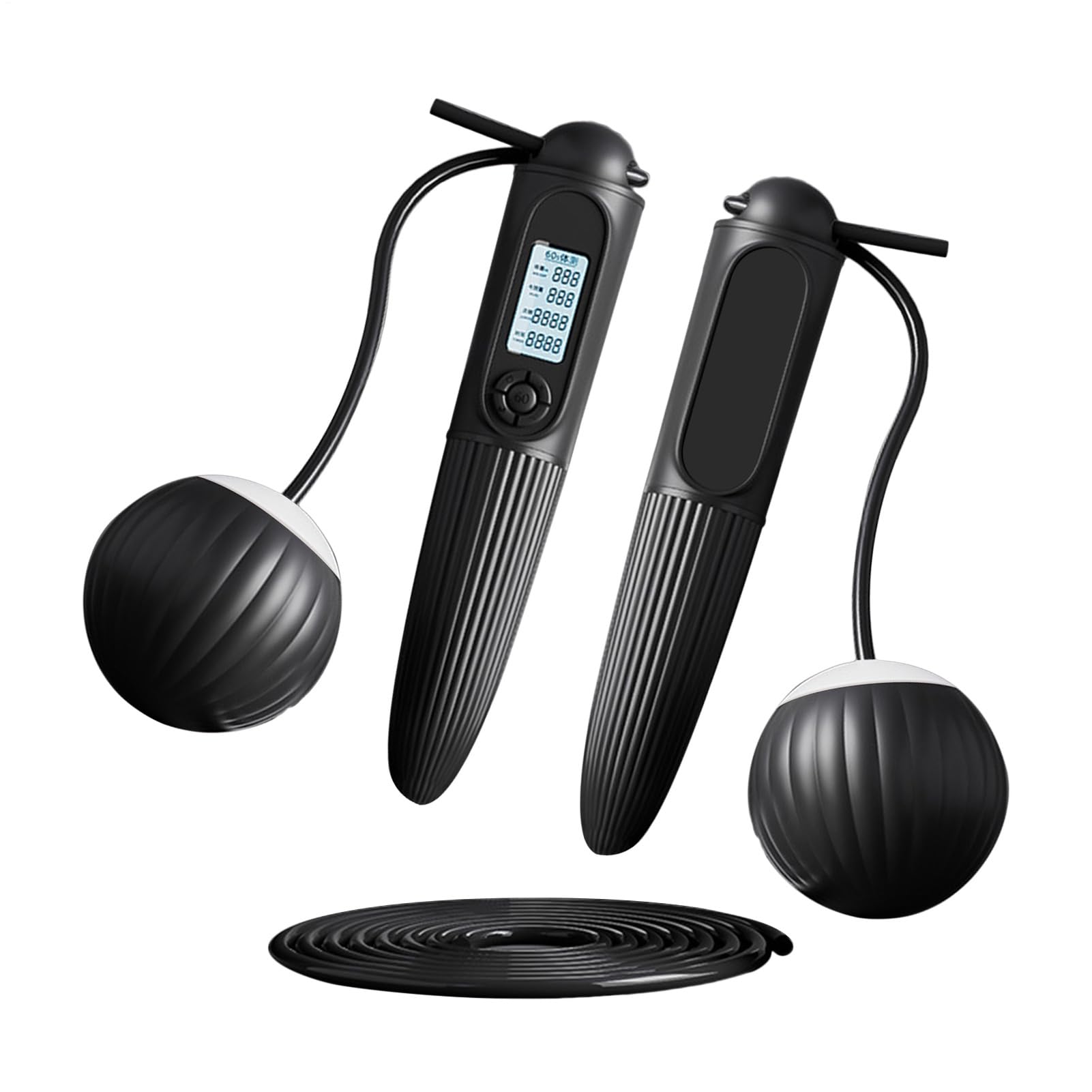 Cuerda para saltar para fitness ajustable con pantalla LCD y accesorios deportivos 8