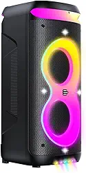 Caixa de Som Pulsebox 3 Double 8, 1400W, Extreme Bass, Cores RGB, Bluetooth 5.3 Rápida Conexão, Entrada Auxiliar, P10, Rádio FM, Preto - SP511