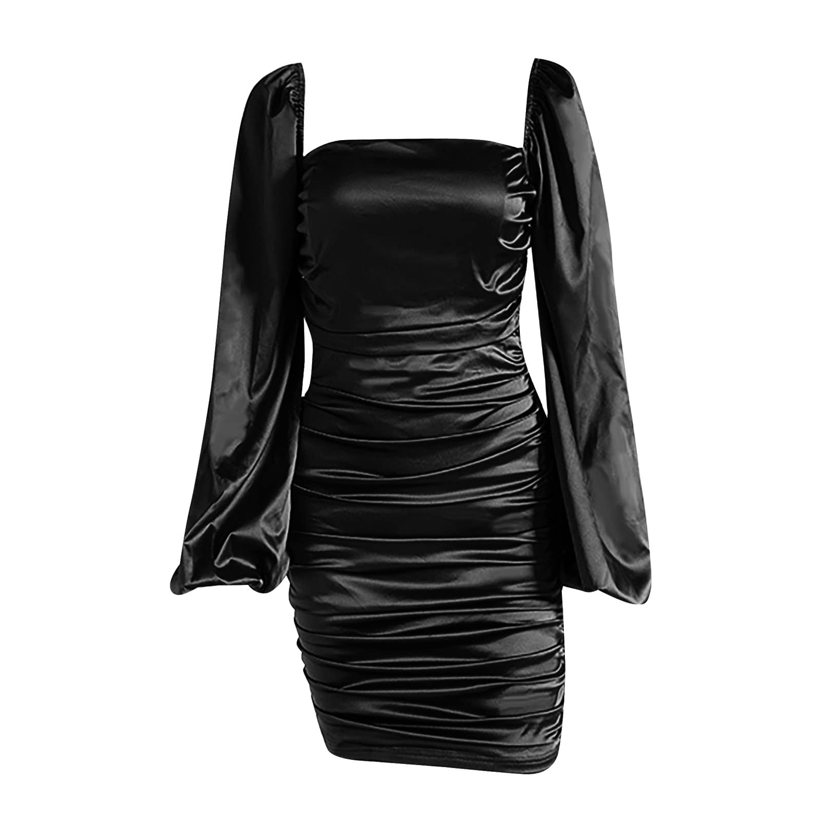 2026 Femmes Puff Sleeve Gentle Slim Plissée Carrée