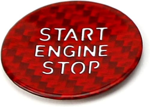Miniatura 8 de iJDMTOY Cubierta de botón de arranque y parada de motor de fibra de carbono real de color rojo brillante, compatible con BMW G20 3 Series, G22G26 4