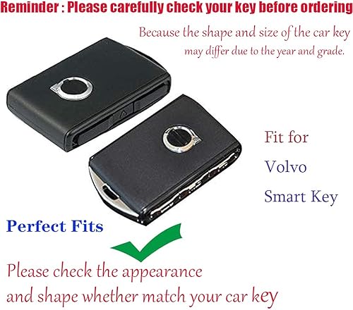 HIBEYO Funda de cuero de aleación de zinc para llavero remoto 20212022 para Volvo XC40 XC60 XC90 S90 V90 - Carcasa para llavero de automóvil