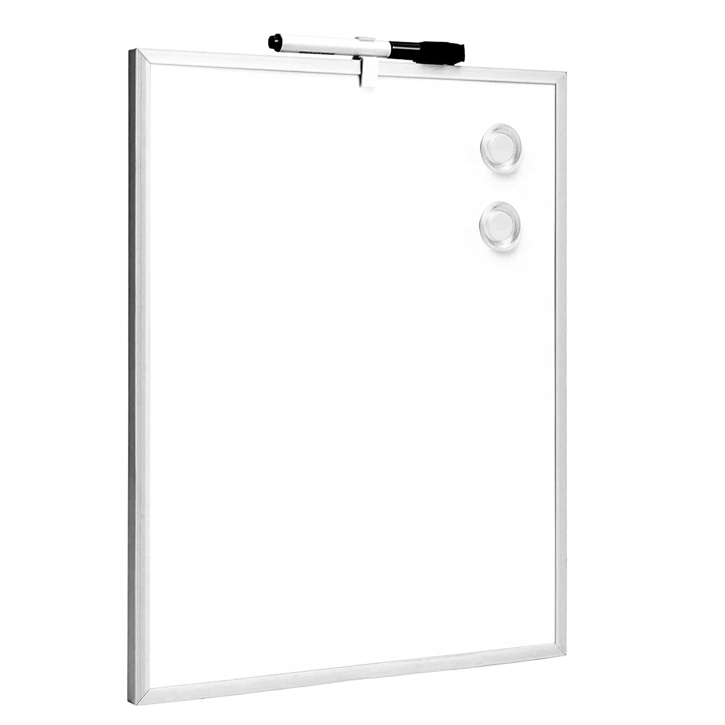 Tableau Blanc Magnétique ACAZA 70x100 Cm - Cadre Aluminium Élégant, Marqueur & Porte-Marqueur Inclus - Parfait Pour Bureau, Cuisine & École