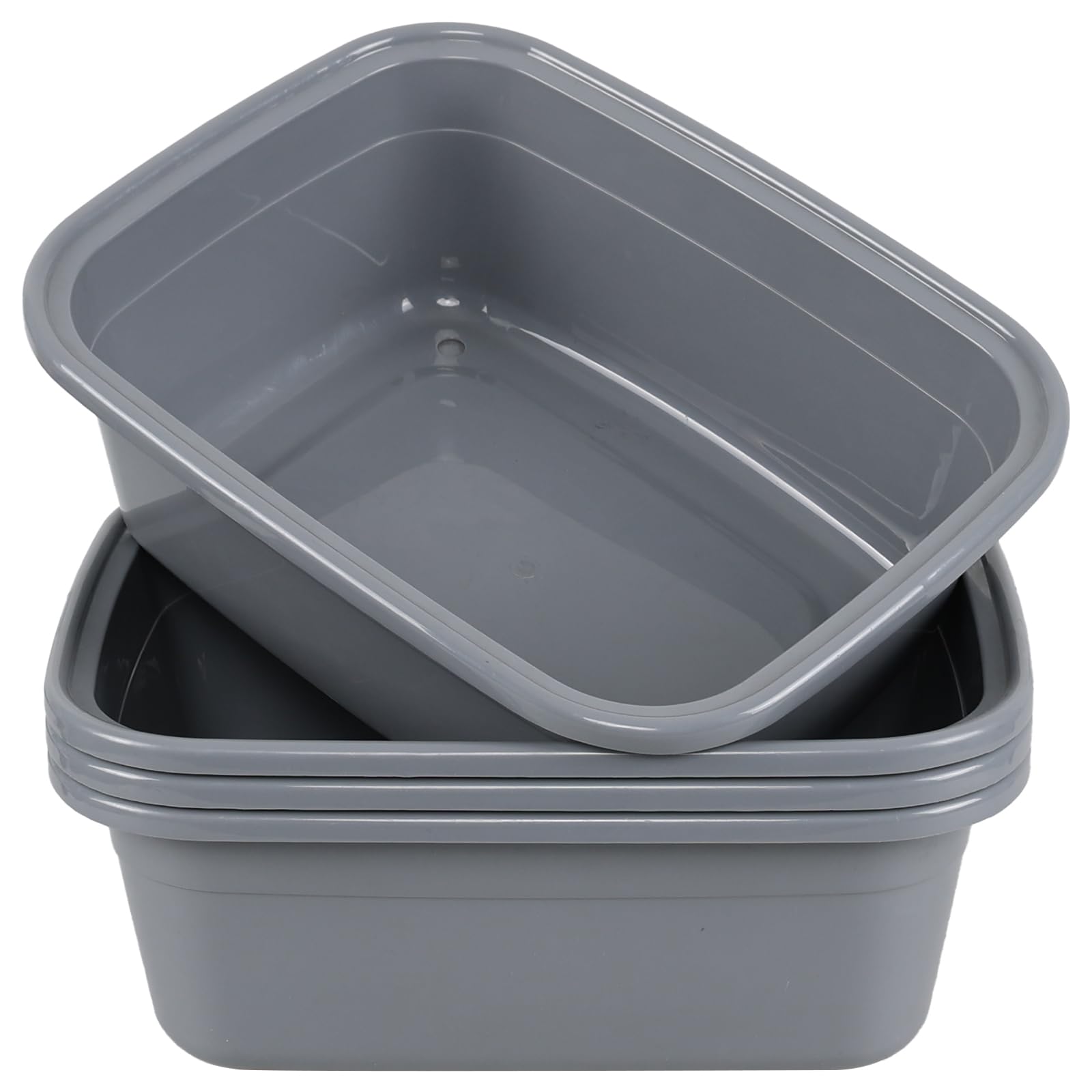 Bac à vaisselle rectangulaire 13l en plastique robuste gris empilable