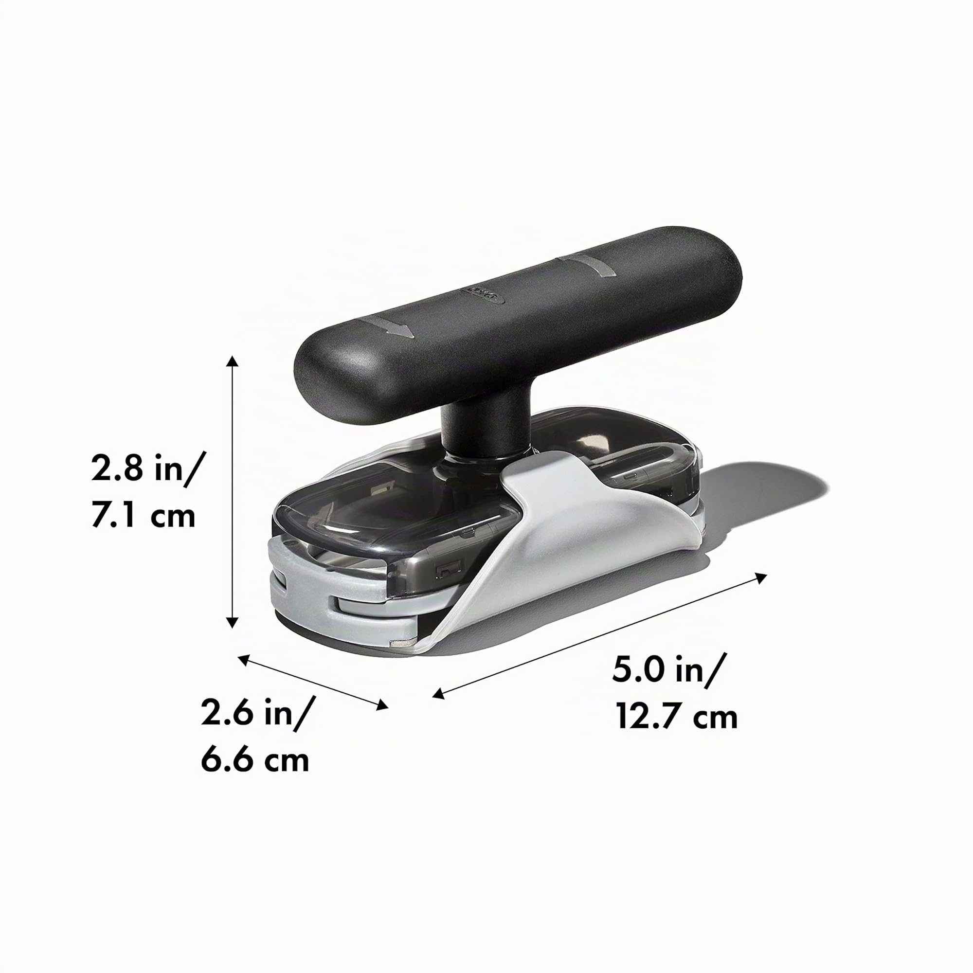 OXO Good Grips Apribarattoli Apriscatole Rotante con Base Antiscivolo, Nero