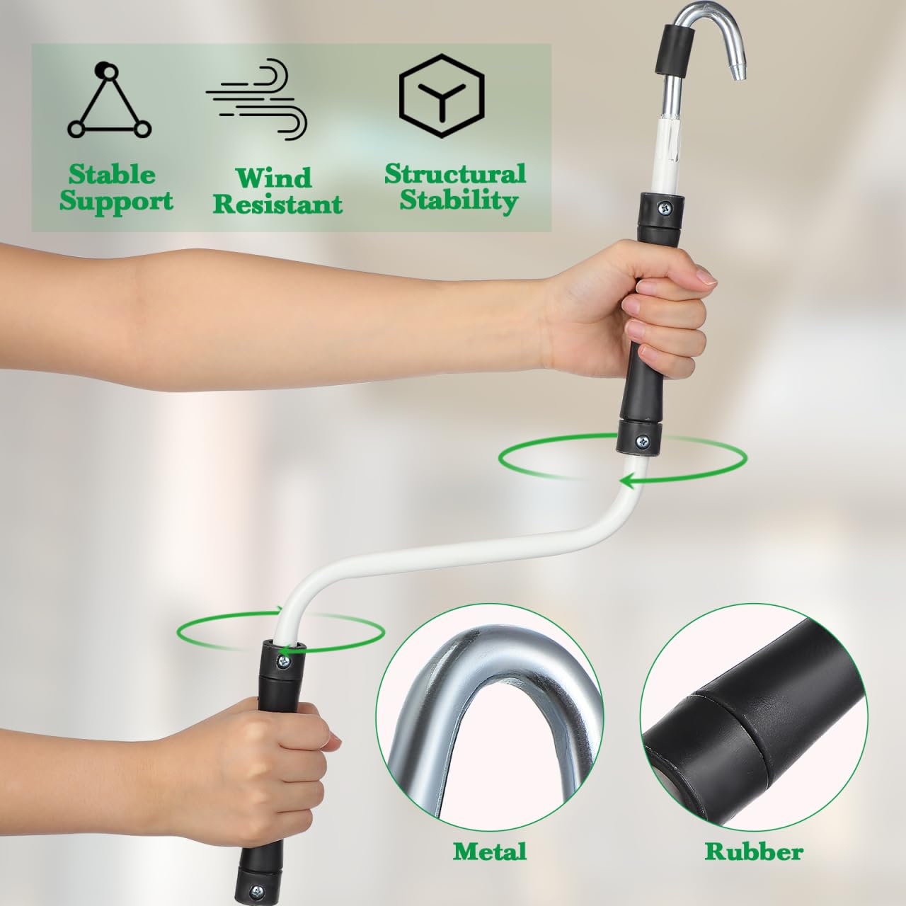 Hemobllo Markisenkurbel 20.67 Zoll Mit Ergonomischem Gummigriff Handgriff Für Manuelle Bedienung Von Gartenmarkisen Markisenzubehör Für Sonnenschutz Und Regenschutz