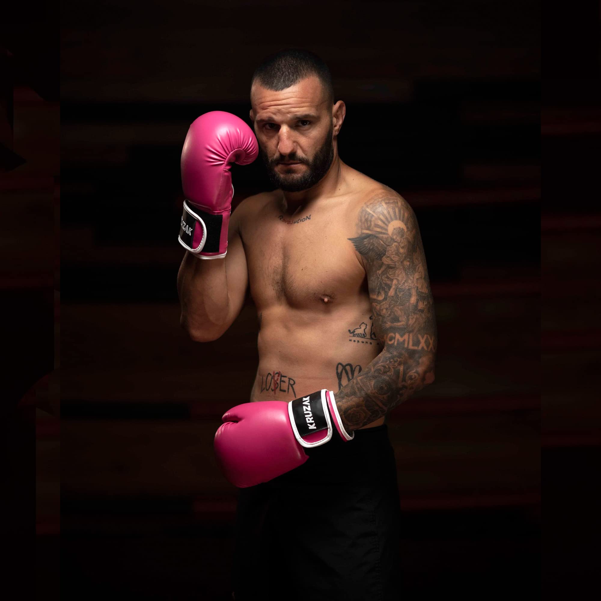 Kruzak - Guantoni da boxe per uomini e donne, guanti da sparring e kickboxing, Muay Thai e MMA, 226,8-453,6 g