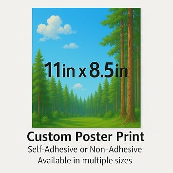INTELLIMADE Custom High-Resolution Poster Prints,Upload Your Image Photo,Personalized Photo to Poster Printing,UV Printed,Odorless,Durable and Waterproof, Home Decor Wall Art PrintsUnframed,8.511