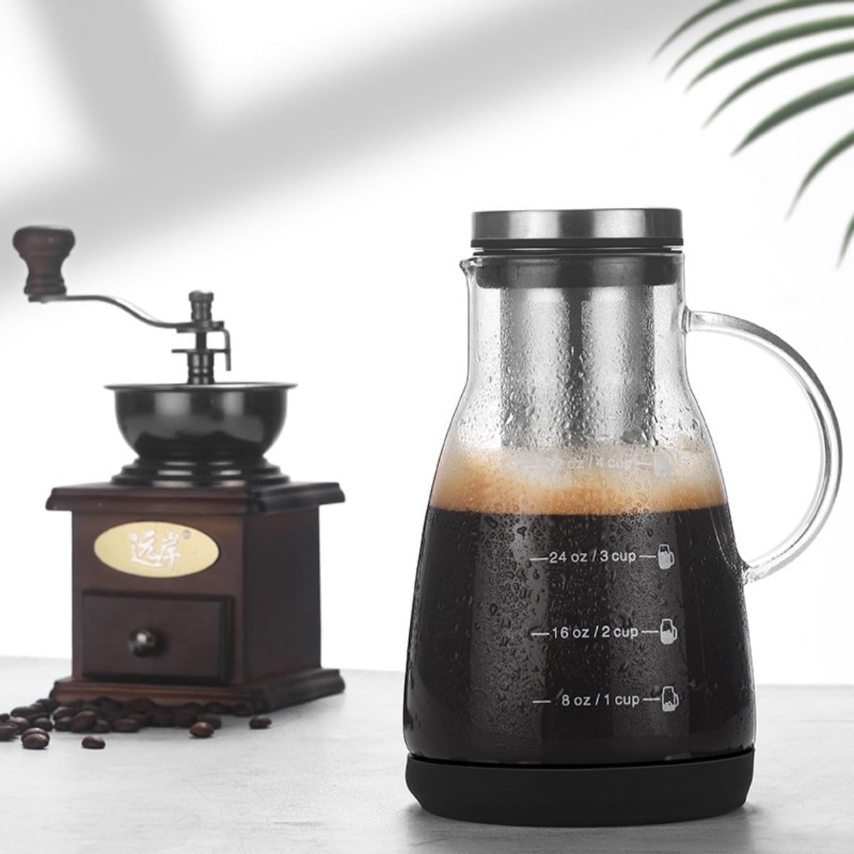 コーヒー サーバー 水出しコーヒーポット 耐熱ガラス フィルターインボトル アイスコーヒー 水出しポット ティーポット 割れない ピ