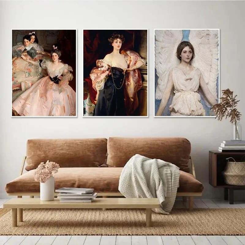 Peinture vintage femme lisant au salon : Créez une ambiance galerie d'art champêtre chez vous