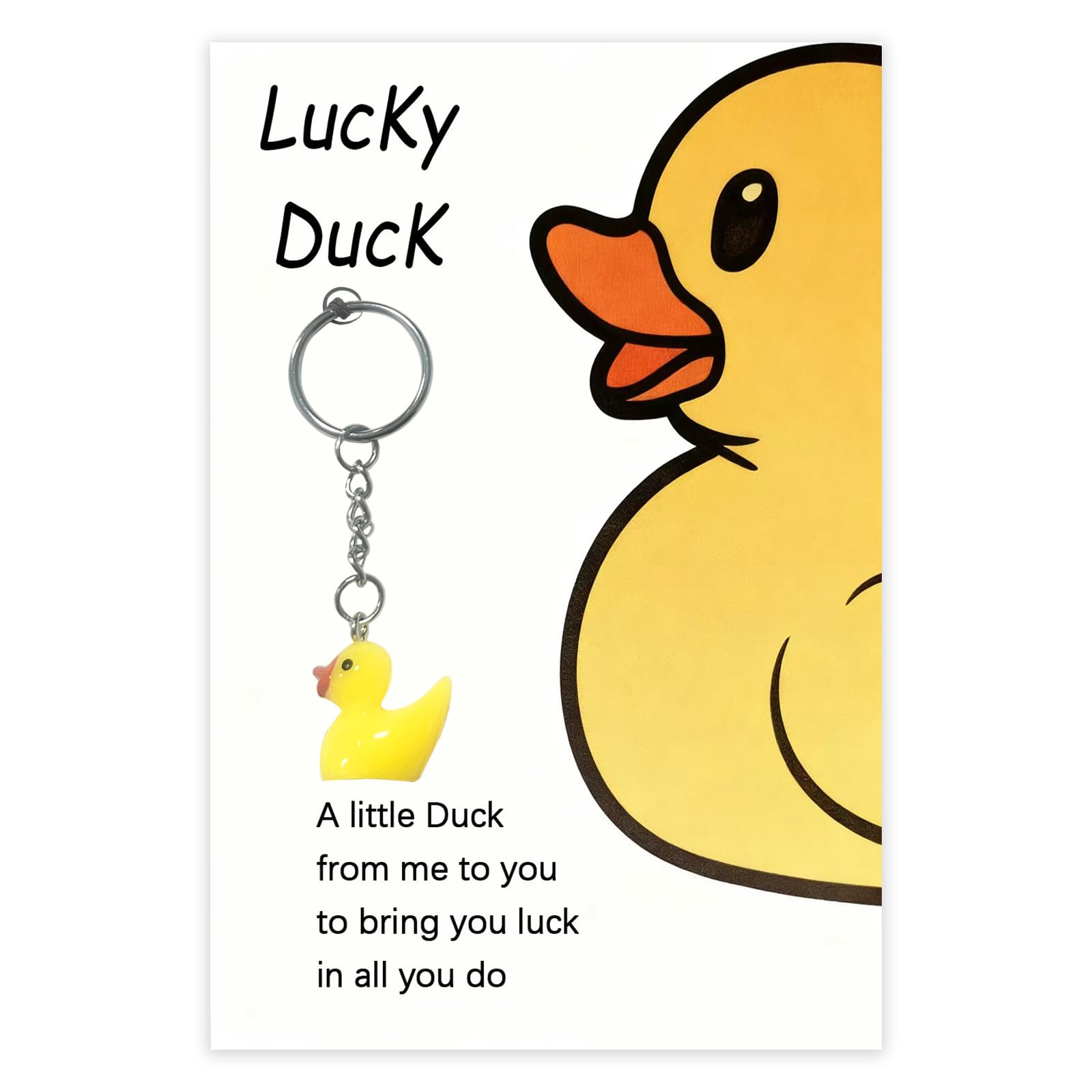 Virelle Duck Keychain Little Duck Keychain Good Luck Charm - Cute Yellow Duckling Gift for Friends, Coworkers, Birthday, Good Luck Token for Success in All You Do