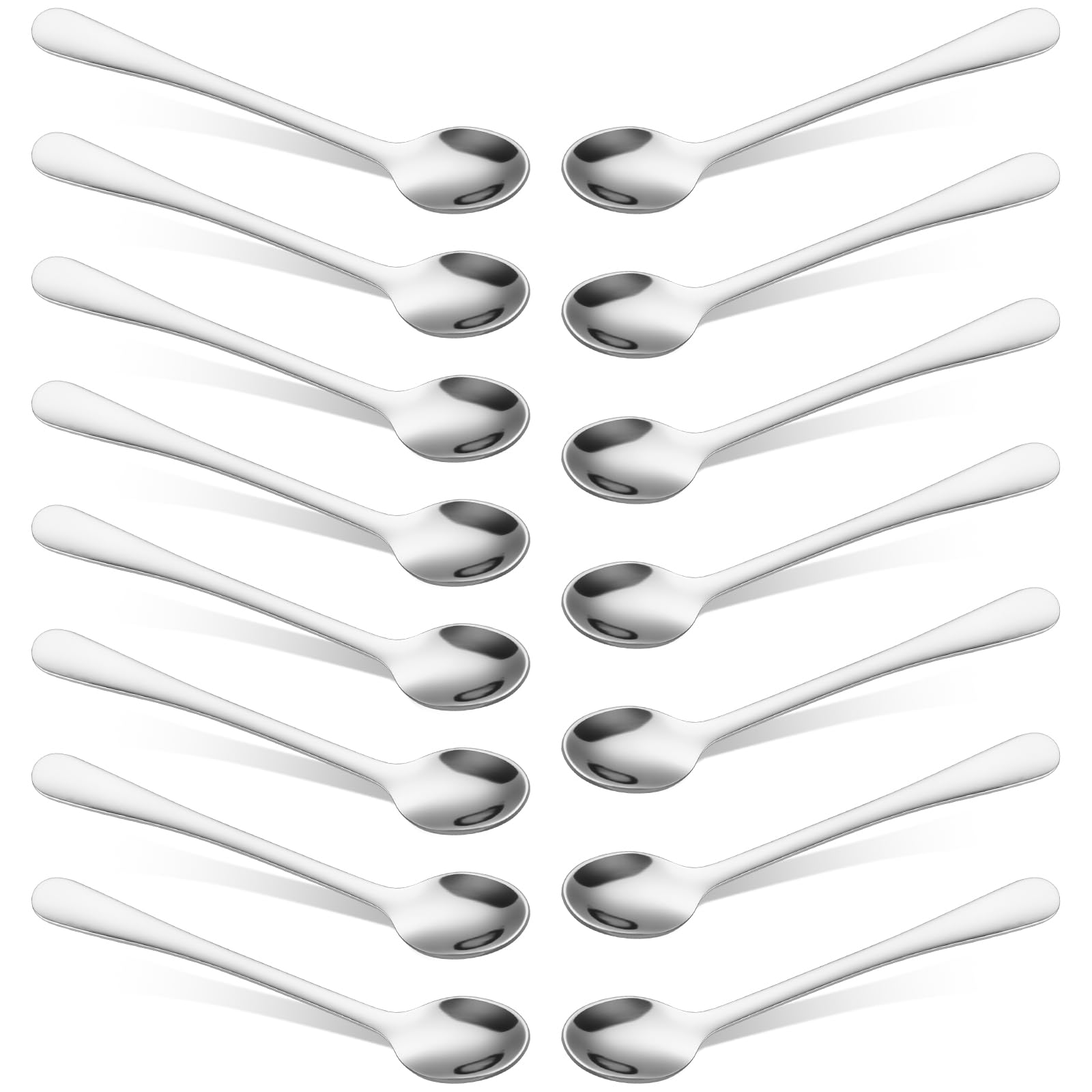 Lot De 8 Petites Cuillères En Acier Inoxydable 7,3 Cm - Cuillères à Épices Et Condiments