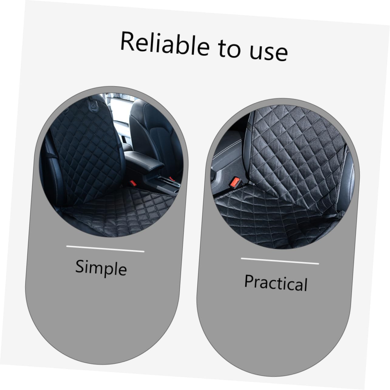 Cojín para Asiento de Coche para Perros Negro 600d Oxford | Funda para Mascotas en Coche, Instalación Sencilla y Formato Portátil, Protección Trasera