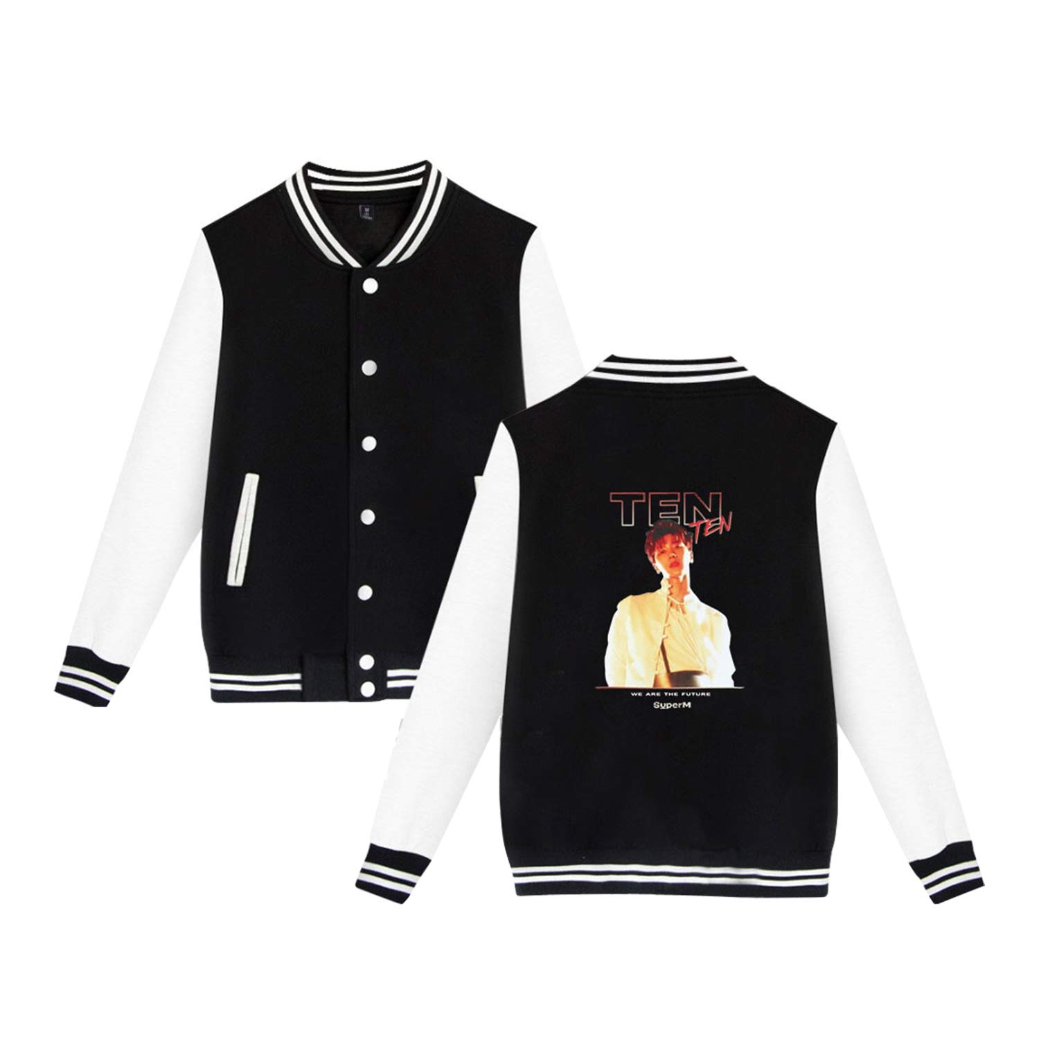 Xkpopfans Kpop SuperM Baseball Jacket Mini Album 'SuperM' Mark Kai Ten Taemin Sweatshirt Coat