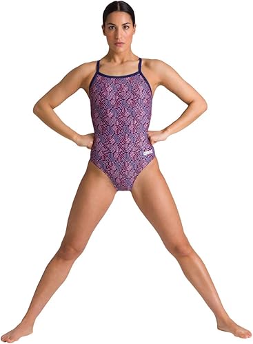 Vista 4 de ARENA Kikko Light Drop Back - Traje de baño de una pieza para mujer, resistente al cloro, protección UV, tirantes finos de apoyo