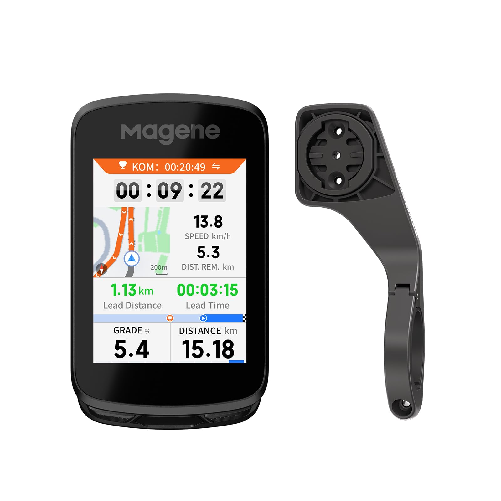 Magene C606 Pro Compteur GPS Vélo avec Support Avant Aero Dynamic | Écran Tactile Couleur Transflectif 2,8", Navigation GPS, ANT+ & Bluetooth