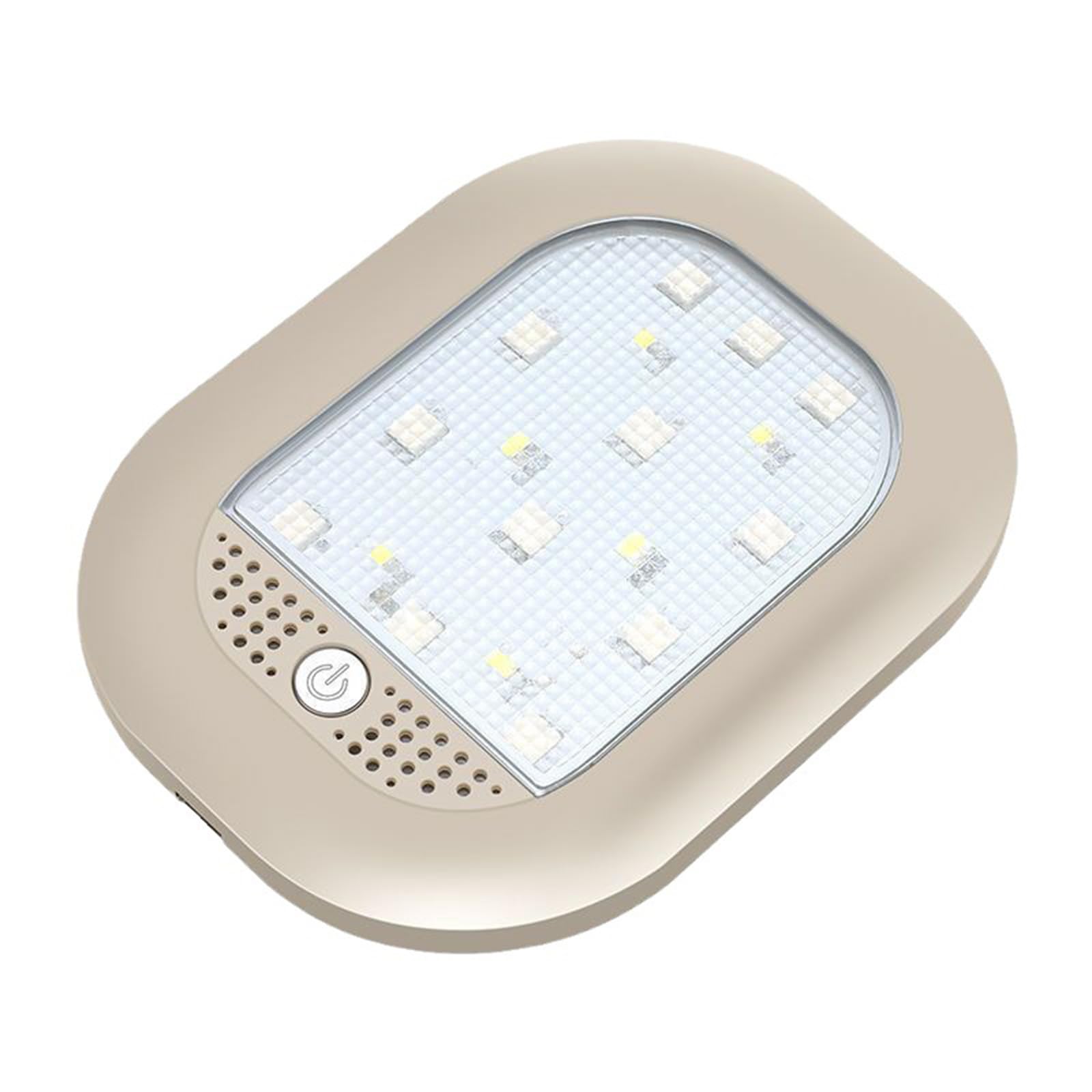 Torcarvh Car Interior Reading Light Roof Led Body Light Lighting Lamp RV Lights Interior Nightlight Ceiling Light 8 Color Modes Charging Ambient Lamp for Car Trunk Motorhome Boat Trailer (Beige)