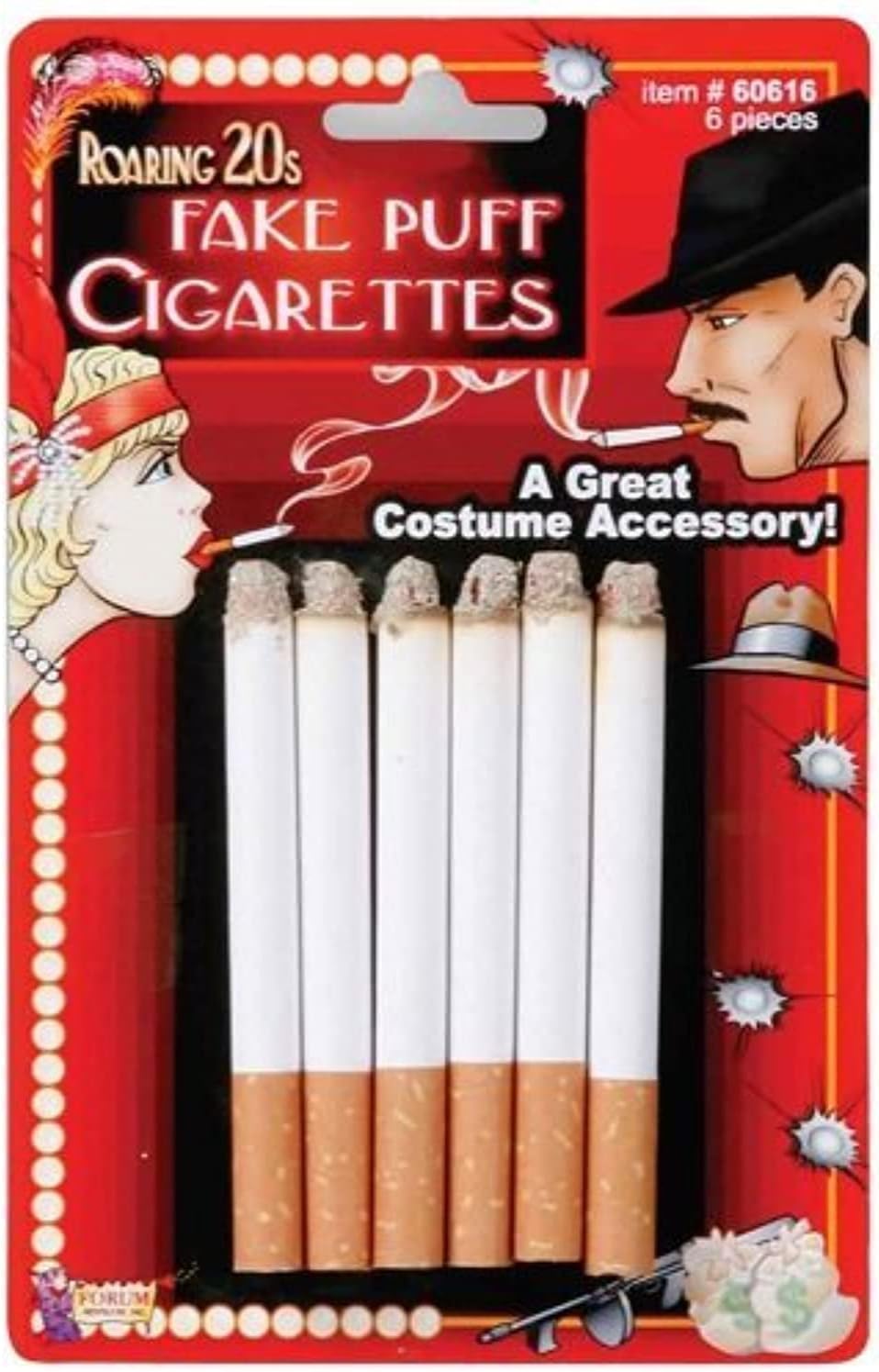 Forum Novelties Fake Cigarettes Pack of 6, Multi-colour, 60616, - 6