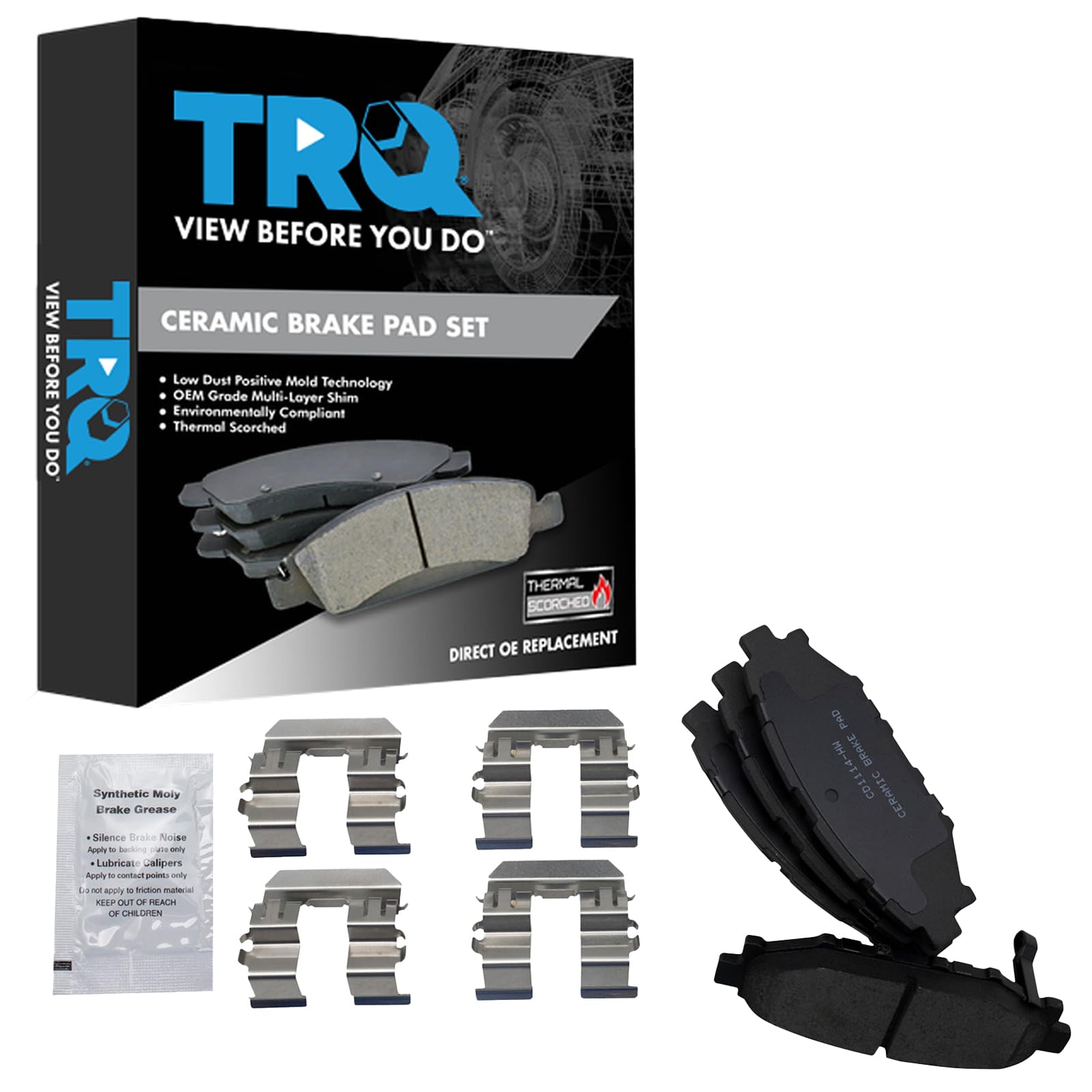 trq rear brake pads ceramic compatible with 2013-2016 subaru brz 2016-2021 crosstrek 2009-2019 forester 2008-2020 impreza 2005-2014 legacy outback 2015-2020 wrx 2013-2015 xv crosstrek