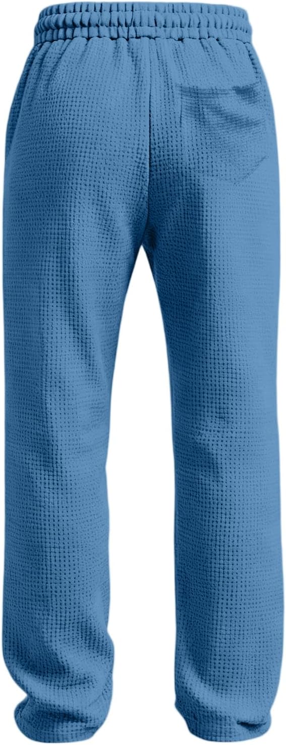 Halloween Waffle Pant for Men Casual Horror Blood Handprint Sweat Pants