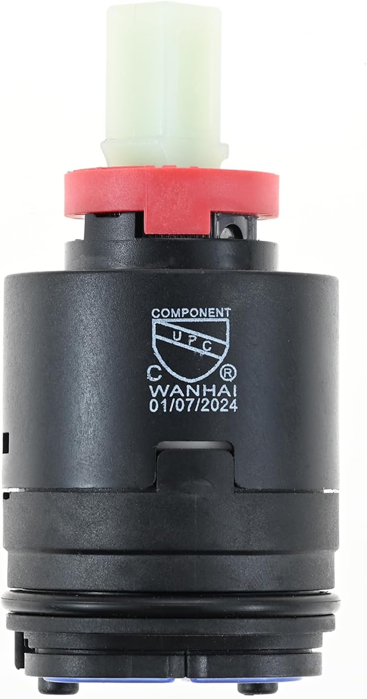 N40HKC Faucet Cartridge Replacement, 40mm Pressure Balance Shower Cartridge Replacement Compatible with Tub/Shower Faucet System, Black, Red (1Pack)