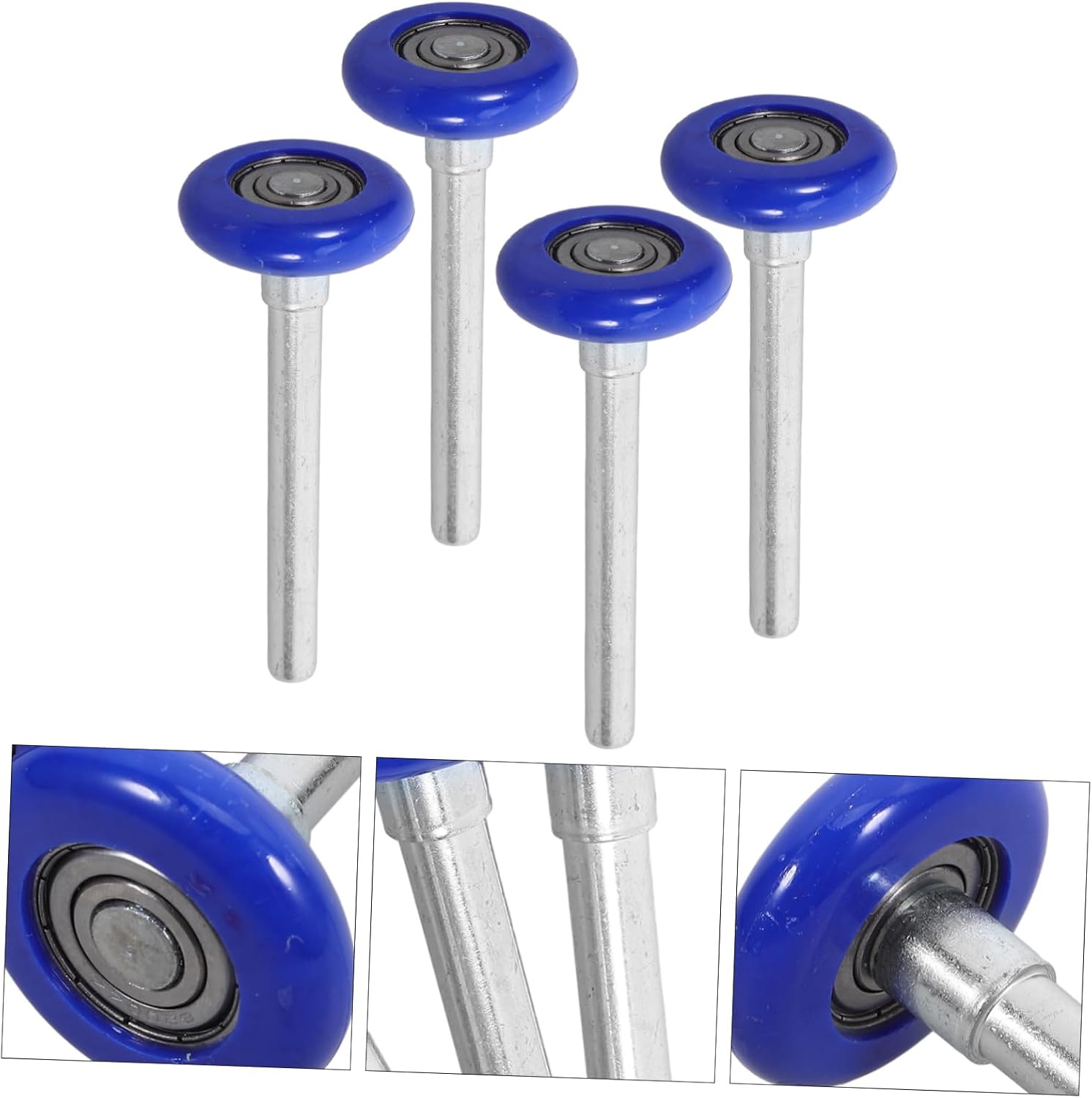 4pcs Nylon Garage Door Roller with Stem Quiet Replacement Rollers for Smooth Automatic Doors