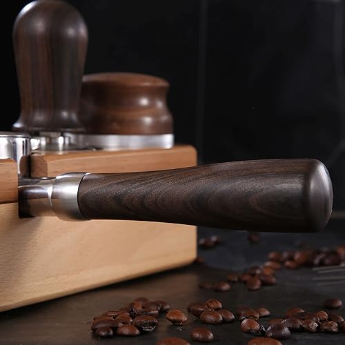 Miniatura 9 de Portafiltro sin fondo de 2.126 in con cesta de filtro de doble disparo y mango de madera para Breville Barista Express Impress, Barista Touch