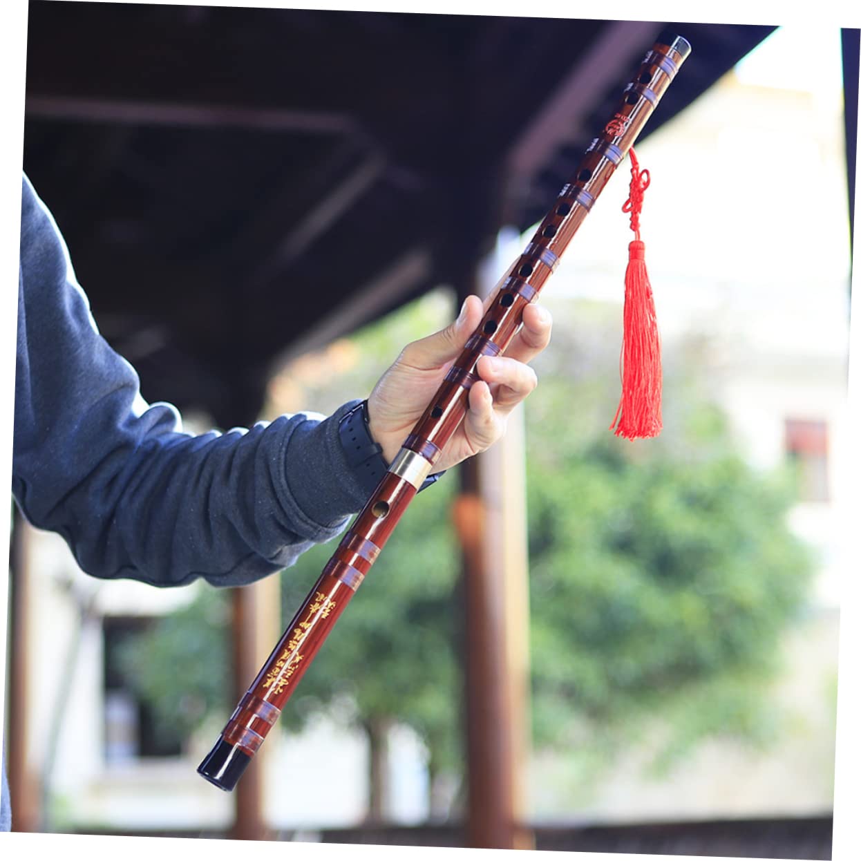 ibasenice Bambusflöte Traditionell Handgefertigt Chinesisches Musikinstrument mit Membranenschutz für Anfänger und Studenten