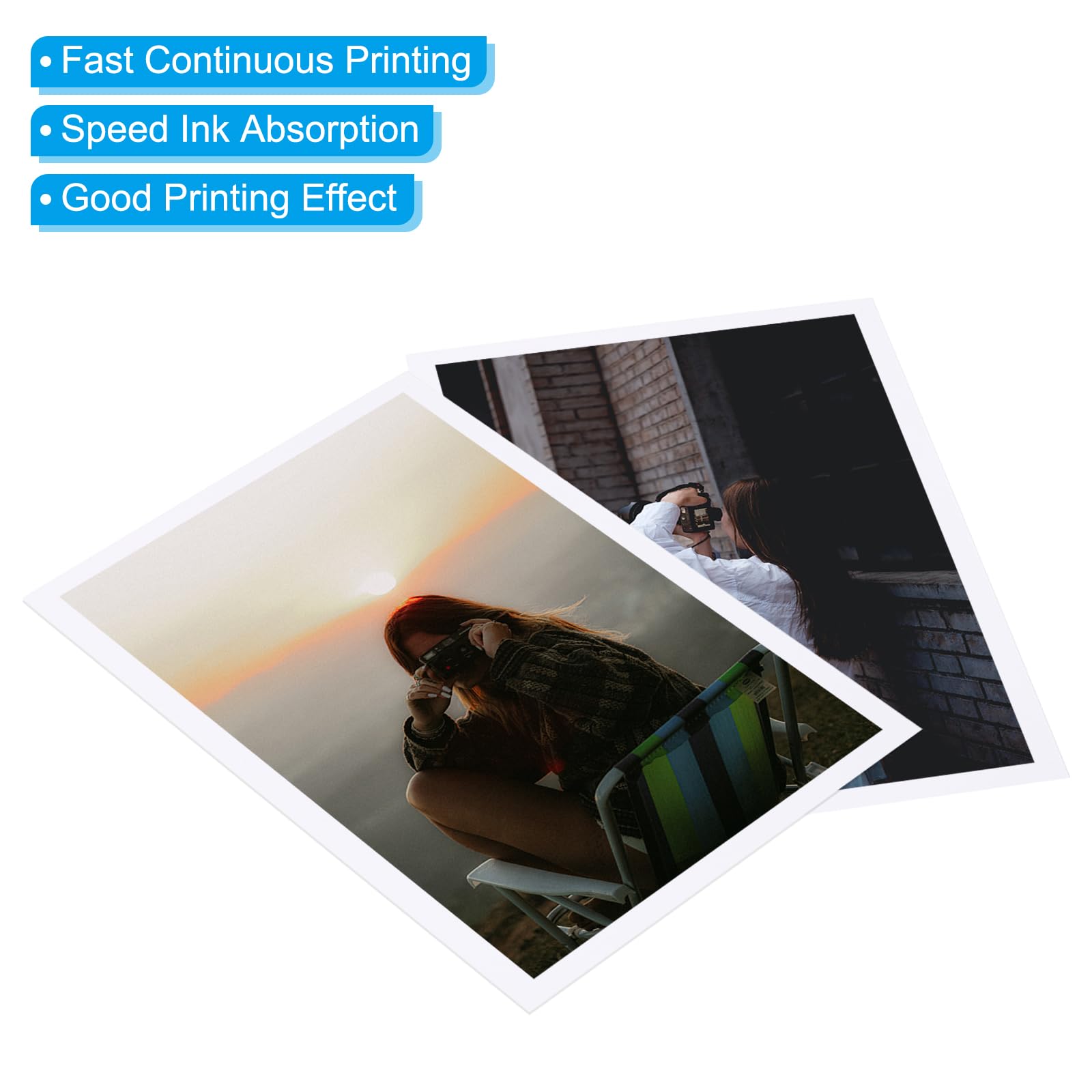 PATIKIL 8"x10" Foto Papel, 100 Hojas 230 Gsm Brillante Imagen Papel Fotográfico Impresora Papel para Oficina, Hogar, Familia
