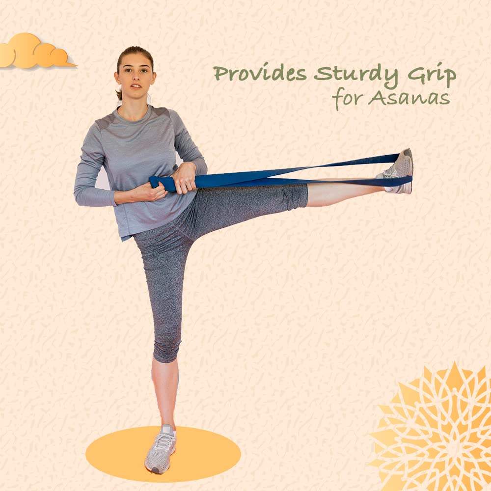 Sarveda Yoga Belt | Organic Cotton | Stretching suitable for Gym Yoga | Green 2