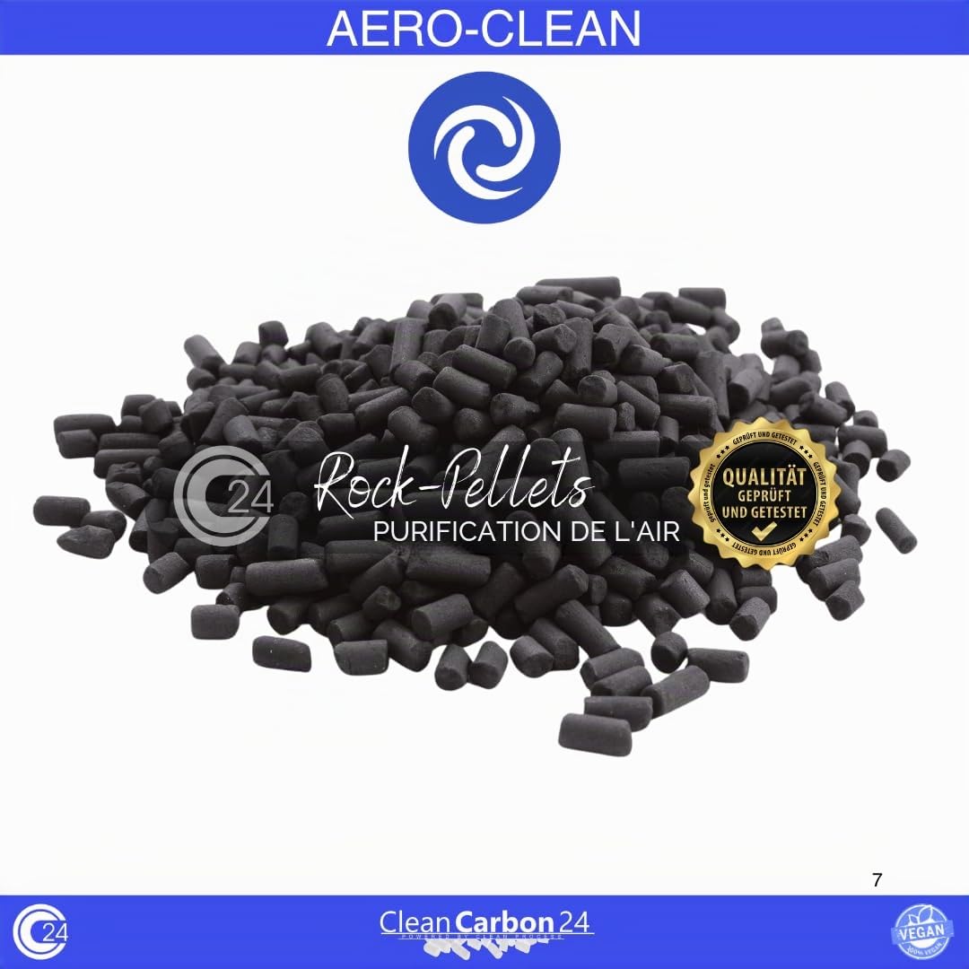5 litres Pellets de charbon actif Ø 4 mm pour la purification de l'air [Classe énergétique A]