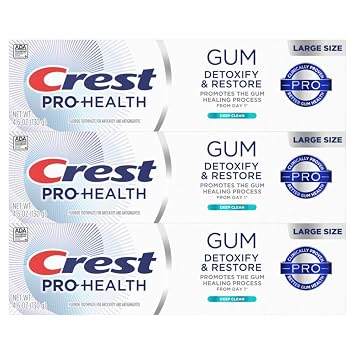Crest Pro-Health Gum Detoxify and Restore Deep Clean Toothpaste, 4.6 Ounce (Pack of 3), Crest Toothpaste, Anticavity, Antibacterial Flouride Toothpaste, Clinically Proven, Gum and Enamel Protection