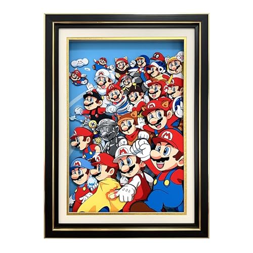 ArtFun スーパーマリオブラザーズ 画 周辺 グッズ 立体絵 飾り 絵飾り 壁飾り 手作り 3D 立体 プレゼント DIY インテリア オリジナル