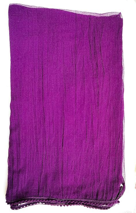 Image of LALARIYA THE FASHION (Solid Beautiful Chiffon Dupatta /Chunni /Chunri with Bundi Lace for Women.