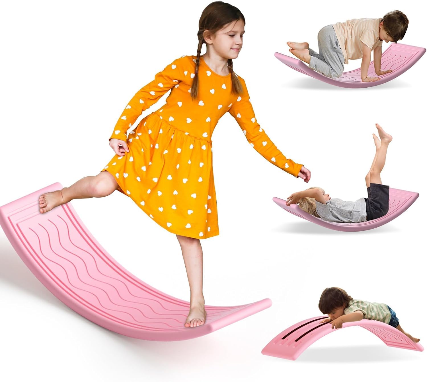 FITCOZI Yoga Kid Balance Board Exercise Therapy Occupational Therapy Curvy Balance Board Foot Rocker Leg Exerciser Yoga Board (Large) Multi-Color (B0D2LLC6LS) Amazon Price History, Amazon Price Tracker