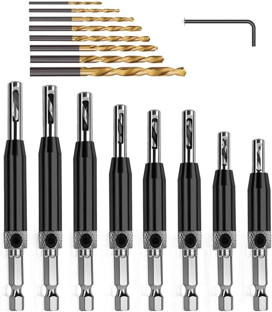 KAHEIGN 17Pcs Hinge Drill Bit Set