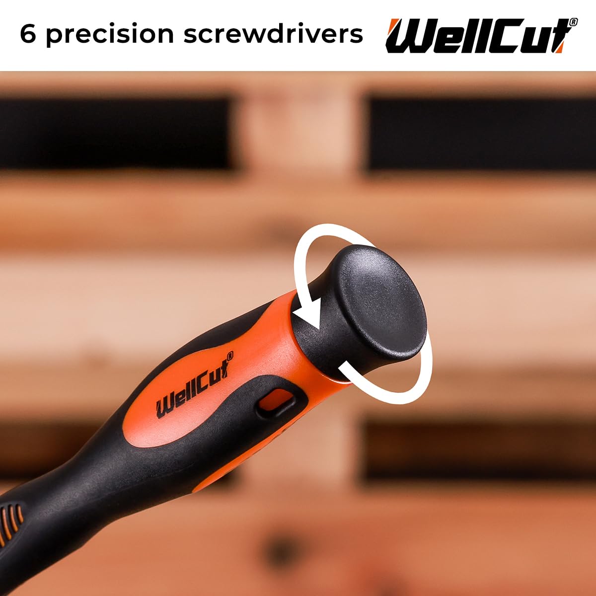 WELLCUT WC-RSD63 Jeu de 63 tournevis à cliquet de précision et poignée antidérapante et embouts magnétiques en acier robuste dans un étui portable pour bricolage et application professionnelle