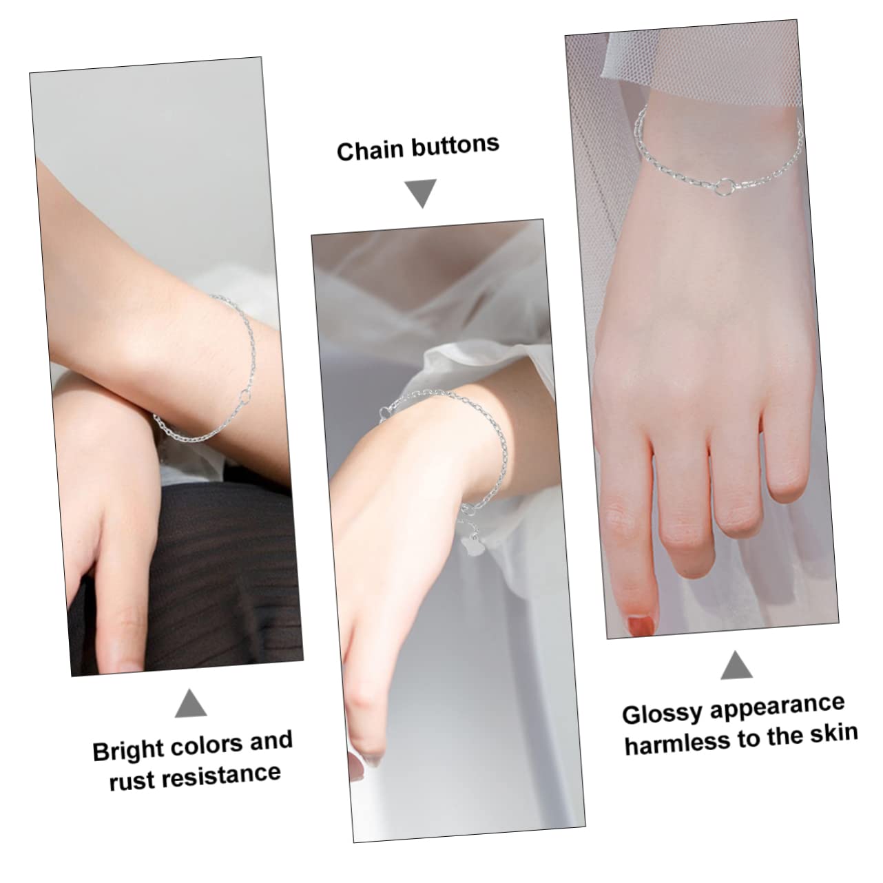 EXCEART 9 Stk Armband Halskette Extender Schwanzkette Kette Zur Schmuckherstellung Glänzende Halskette Kettenverlängerung Für Verstellbares Armband Angekettet 18k Verlängern Silber-
