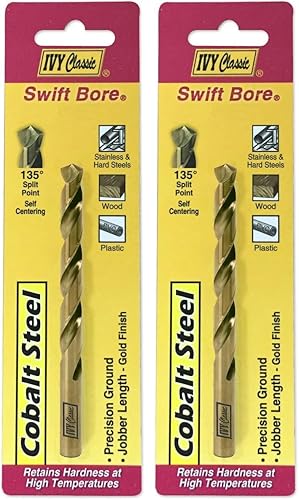IVY Classic 04105 Juego de brocas de acero cobalto de punta dividida de 135 grados, 5/64 pulgadas (paquete de 2)