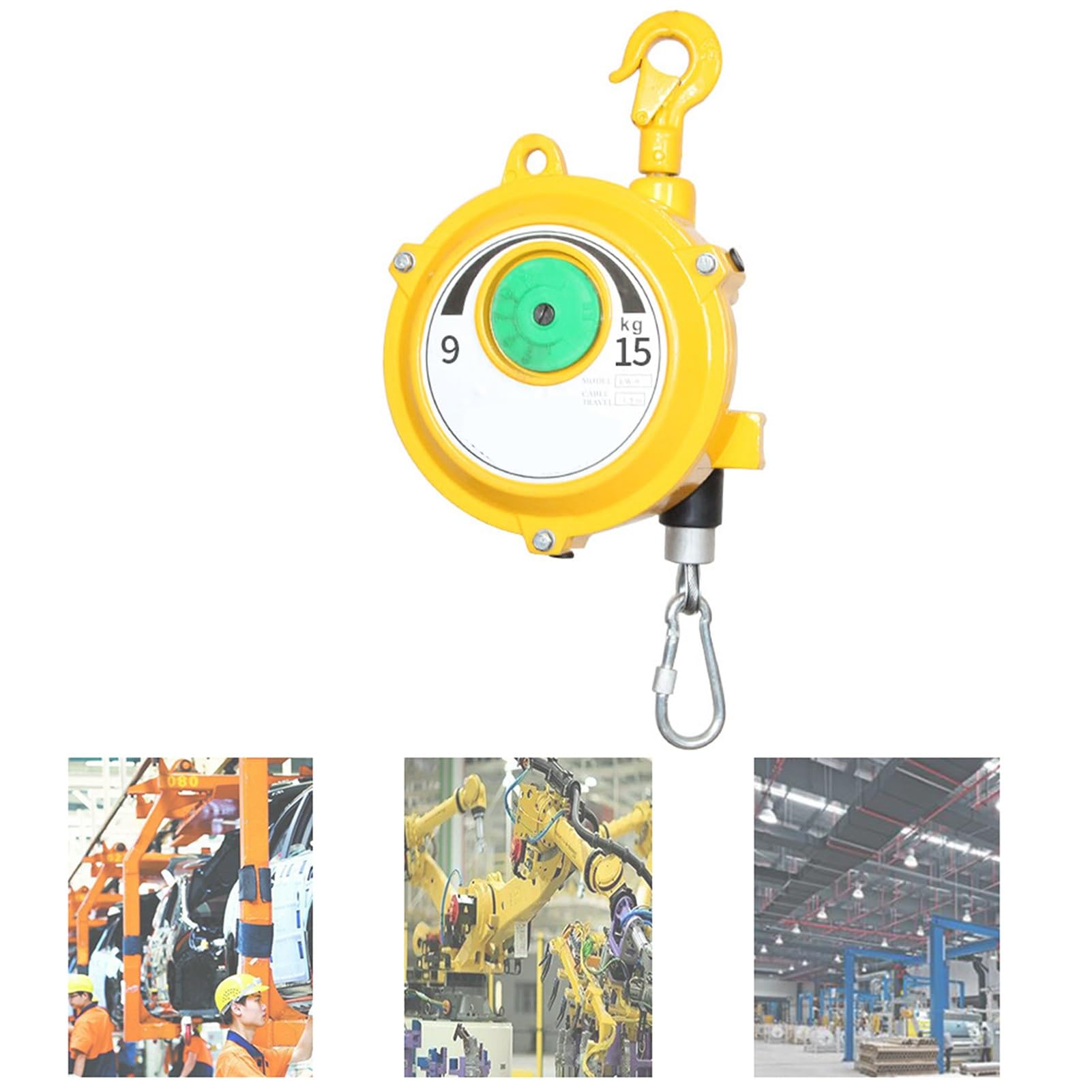 HYQOUKLR Telescopic Spring Balancer, Retractable Spring Balancer With 1.5m Wire Rope And Hook Multiple Load Capacities(9-15kg)