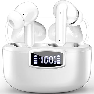Fommt Wireless Earbuds, Bluetooth 5.3 earphones,ENC Noise Cancelling, Bluetooth Earbuds With 40H Playtime LED Power Display, Hi-Fi Stereo, Touch Control, IP7 Waterproof/Sweatproof Wireless Headphones