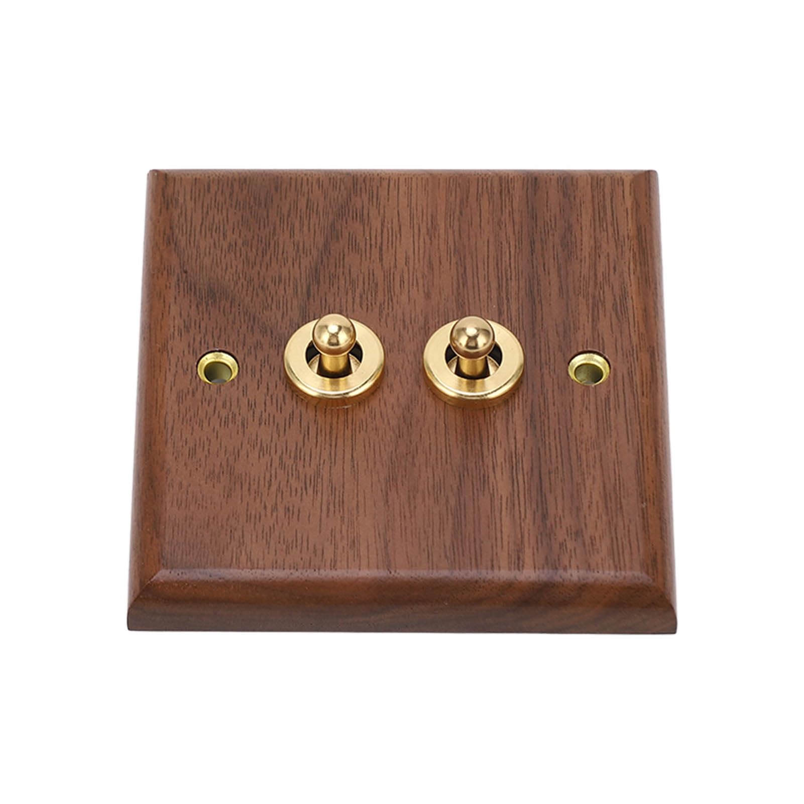 Podwójny Przełącznik Dwupozycyjny ściemniacz światła Retro Orzech Drewno do Montażu na ścianie Panel Narzędzia do Naprawy z Mosiężna śruba do Lamp Podłogowych Torchiere